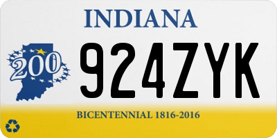 IN license plate 924ZYK