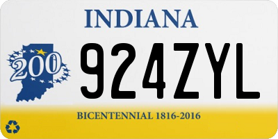 IN license plate 924ZYL