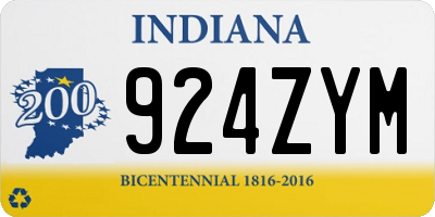 IN license plate 924ZYM
