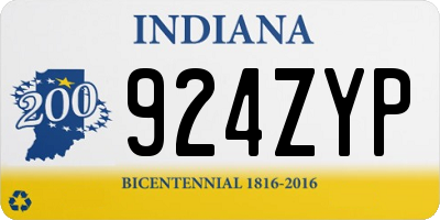 IN license plate 924ZYP