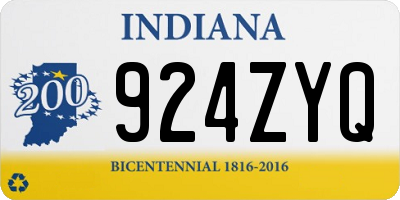 IN license plate 924ZYQ