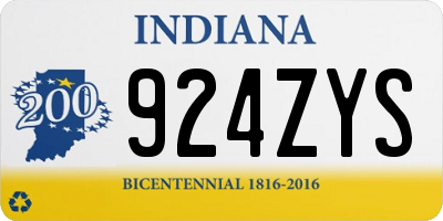 IN license plate 924ZYS