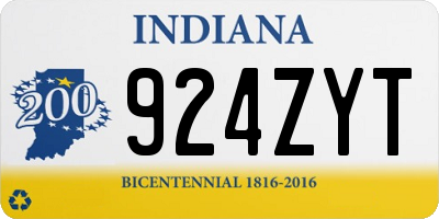IN license plate 924ZYT