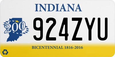 IN license plate 924ZYU