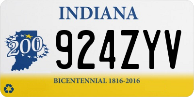 IN license plate 924ZYV