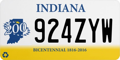 IN license plate 924ZYW