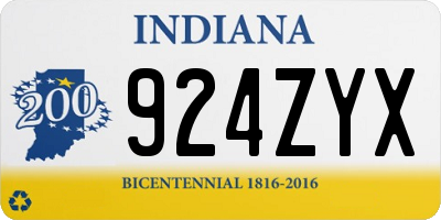 IN license plate 924ZYX