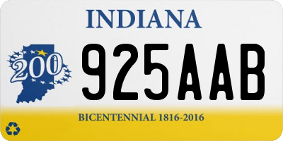 IN license plate 925AAB