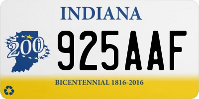 IN license plate 925AAF