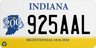 IN license plate 925AAL