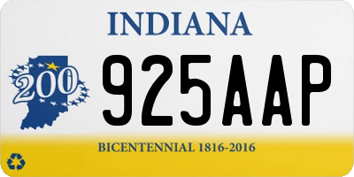 IN license plate 925AAP