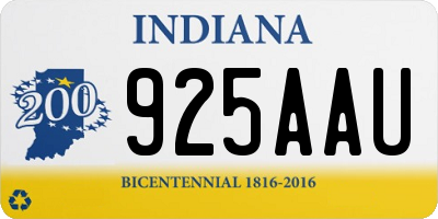 IN license plate 925AAU