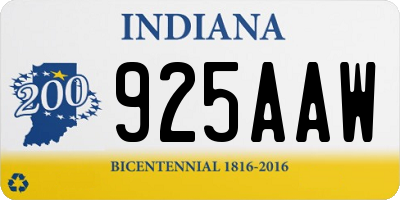 IN license plate 925AAW