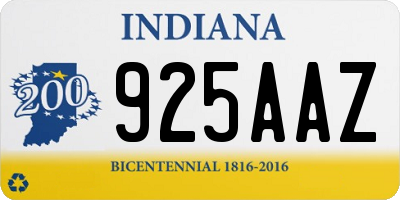 IN license plate 925AAZ