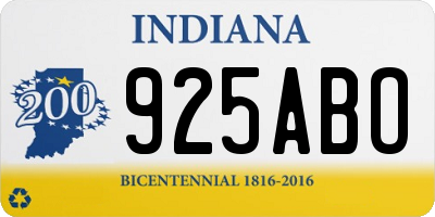 IN license plate 925ABO