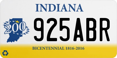 IN license plate 925ABR
