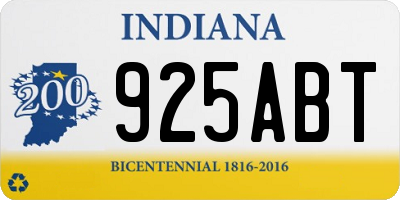 IN license plate 925ABT