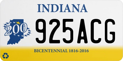 IN license plate 925ACG
