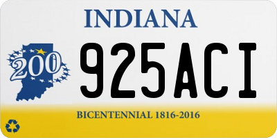 IN license plate 925ACI