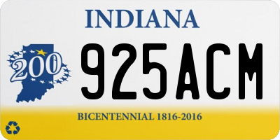 IN license plate 925ACM