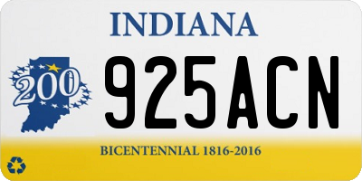 IN license plate 925ACN