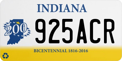 IN license plate 925ACR