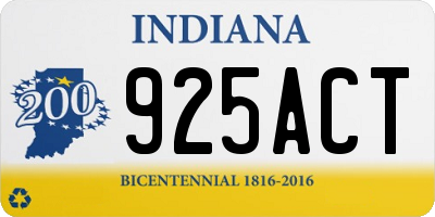 IN license plate 925ACT
