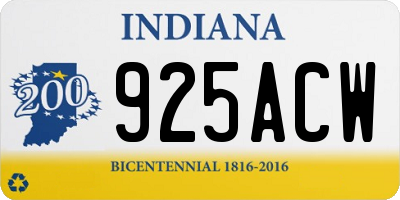 IN license plate 925ACW