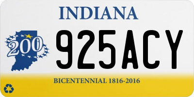 IN license plate 925ACY
