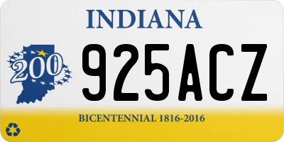 IN license plate 925ACZ