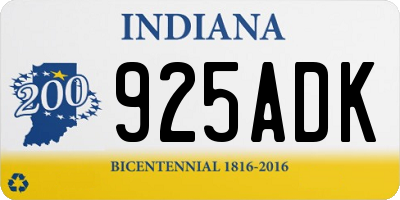 IN license plate 925ADK
