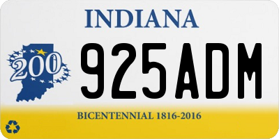 IN license plate 925ADM