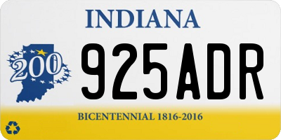 IN license plate 925ADR