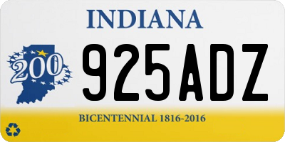 IN license plate 925ADZ