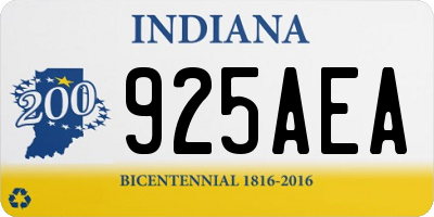 IN license plate 925AEA