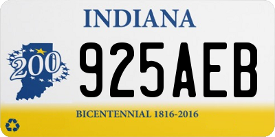 IN license plate 925AEB