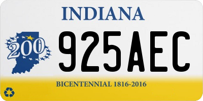 IN license plate 925AEC