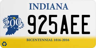 IN license plate 925AEE