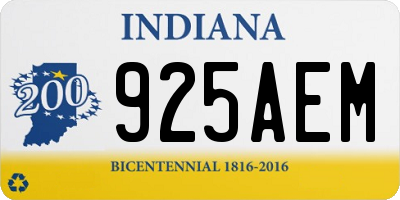IN license plate 925AEM