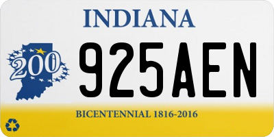 IN license plate 925AEN