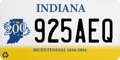 IN license plate 925AEQ