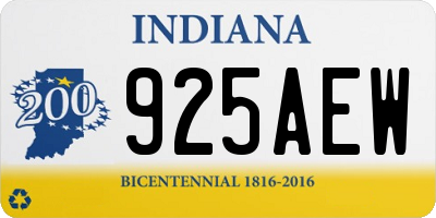IN license plate 925AEW