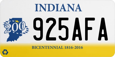 IN license plate 925AFA
