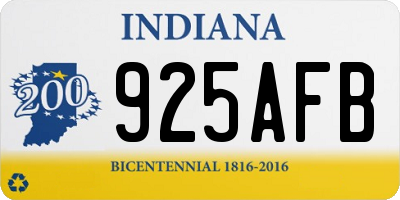IN license plate 925AFB