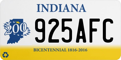 IN license plate 925AFC