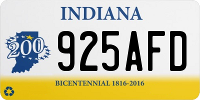 IN license plate 925AFD