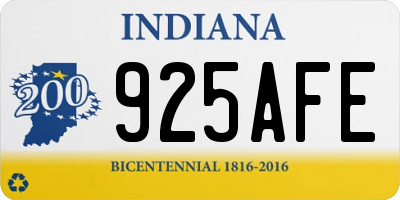 IN license plate 925AFE
