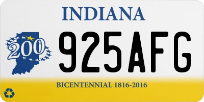 IN license plate 925AFG