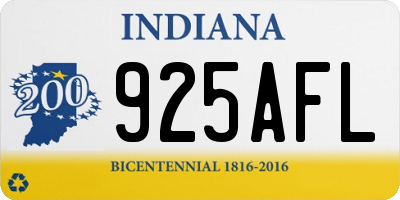 IN license plate 925AFL