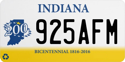 IN license plate 925AFM